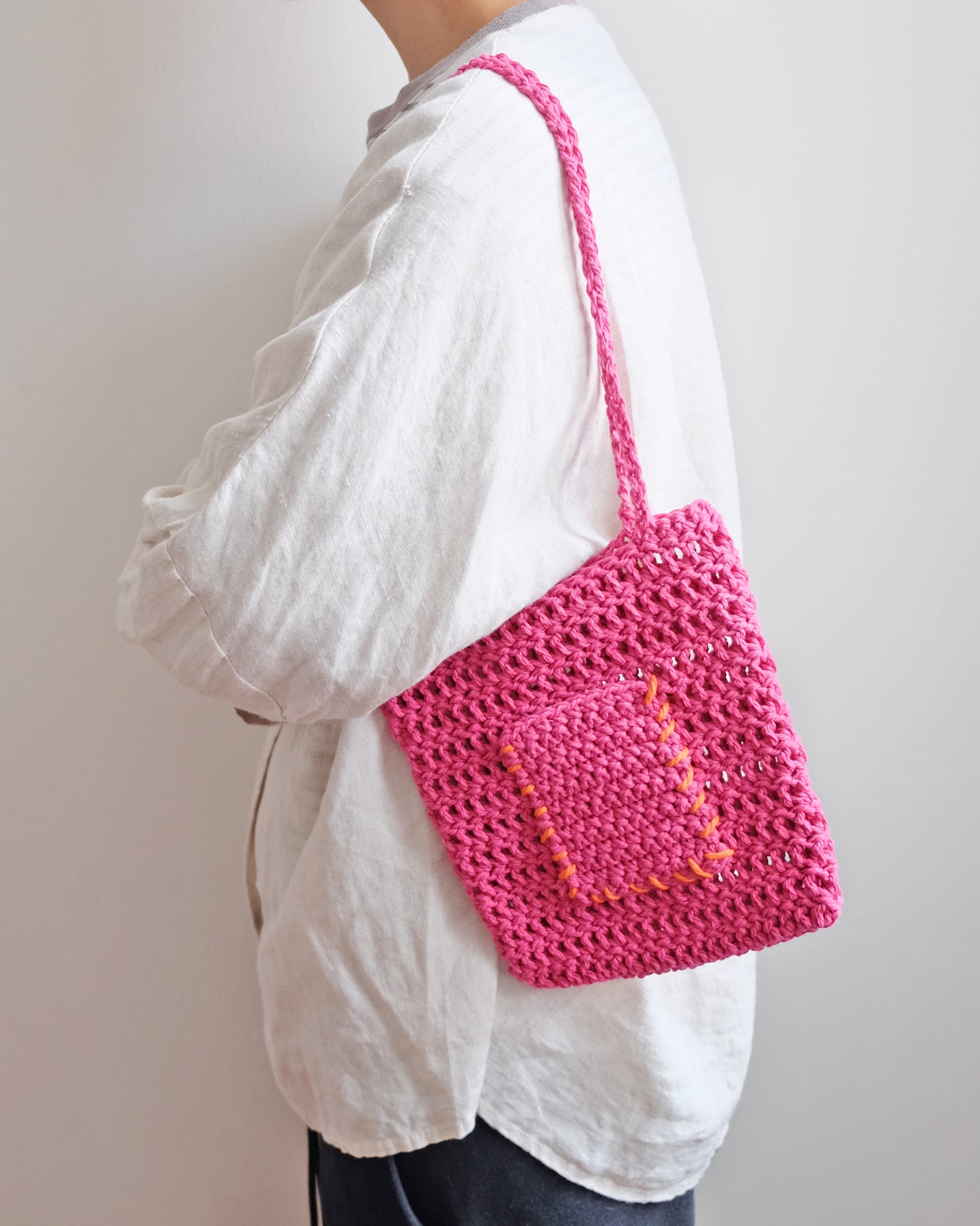 Tiff Crochet Bag Pink