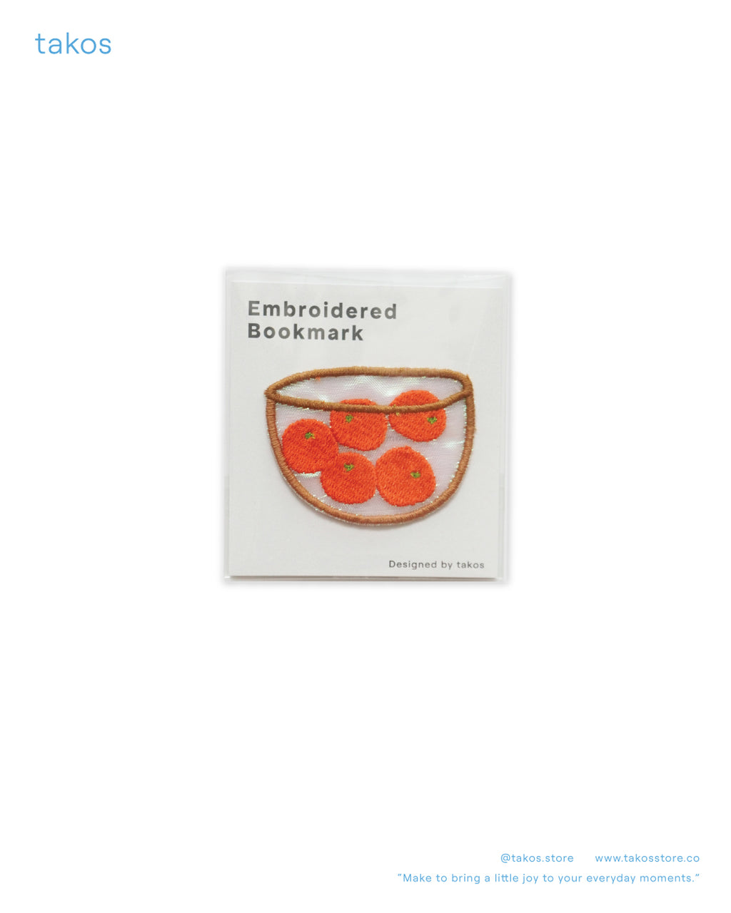 Embroidery Bookmark - Fruit Collection Orange