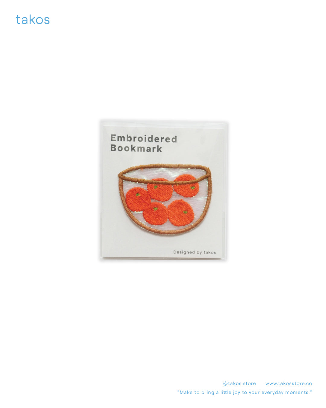 Embroidery Bookmark - Fruit Collection Orange