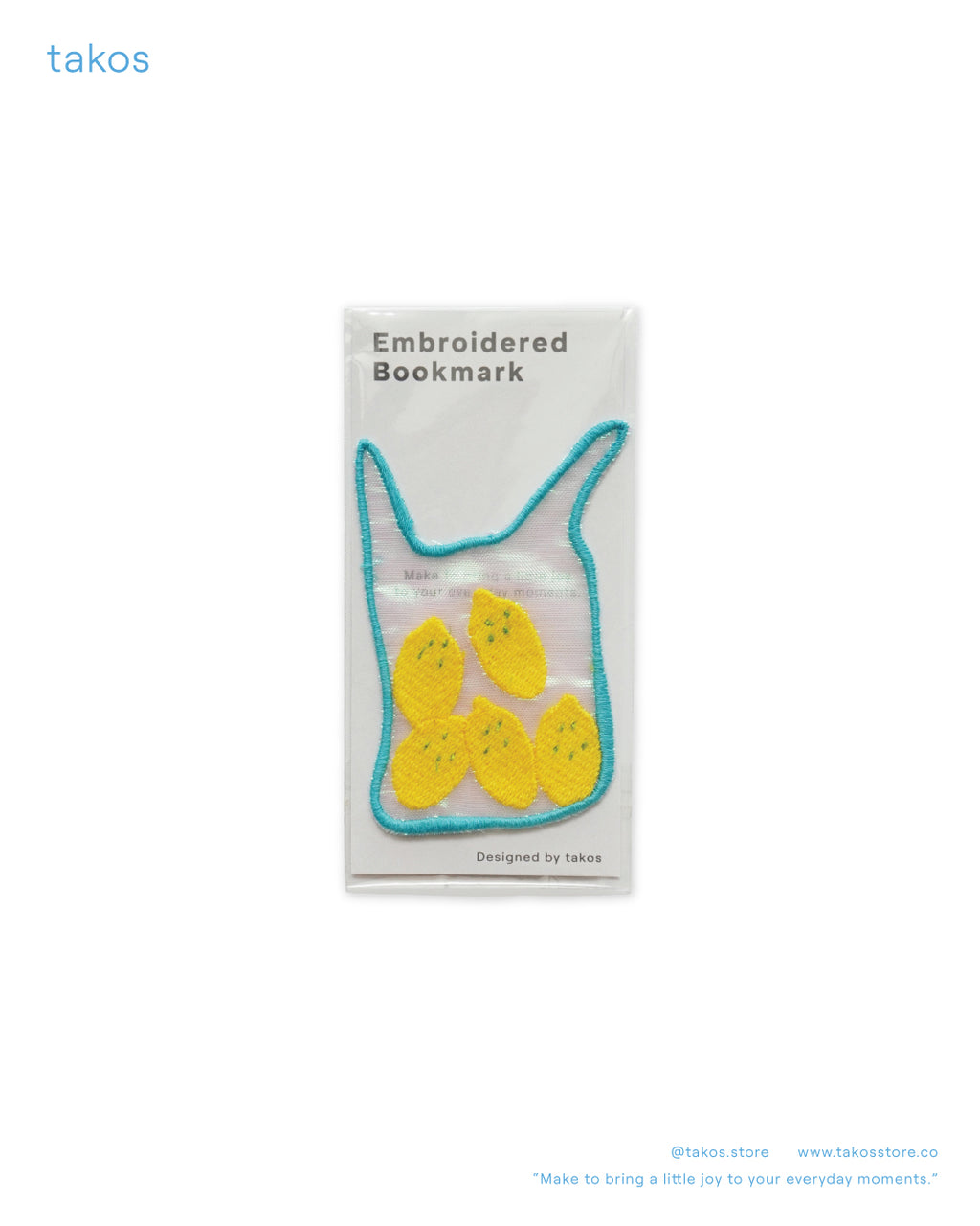 Embroidery Bookmark  - Fruit Collection Lemon