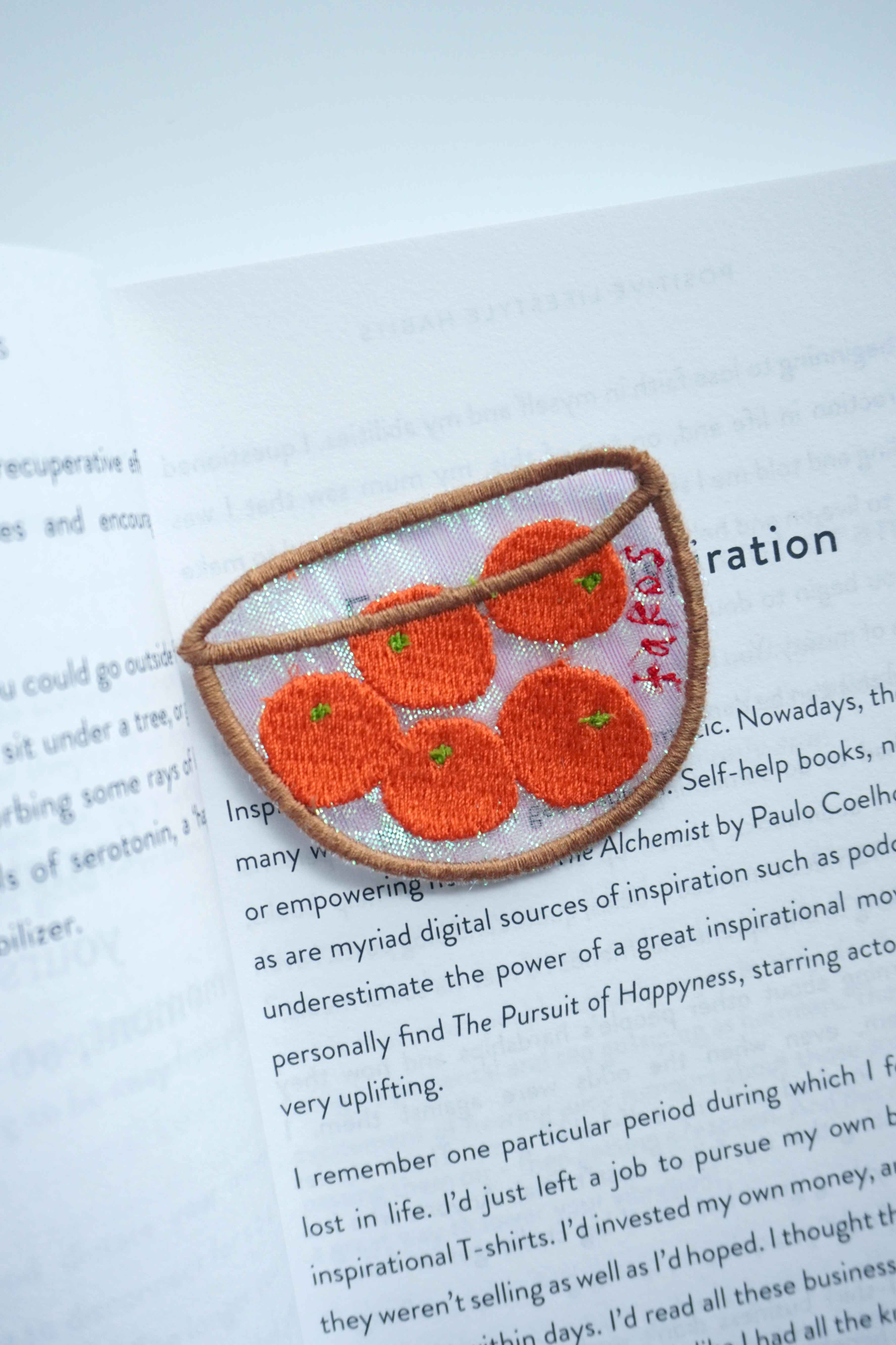 Embroidery Bookmark - Orange