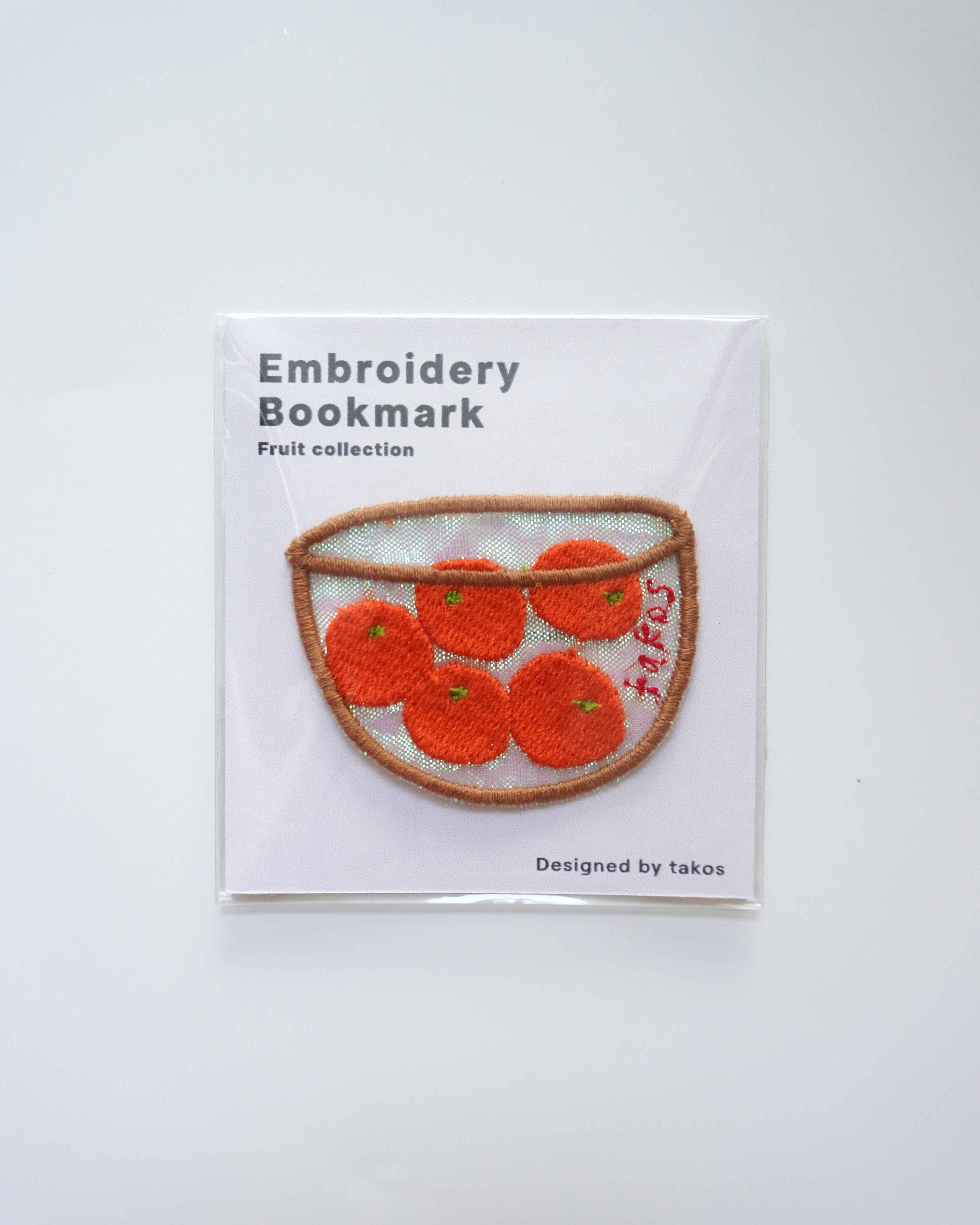 Embroidery Bookmark - Orange