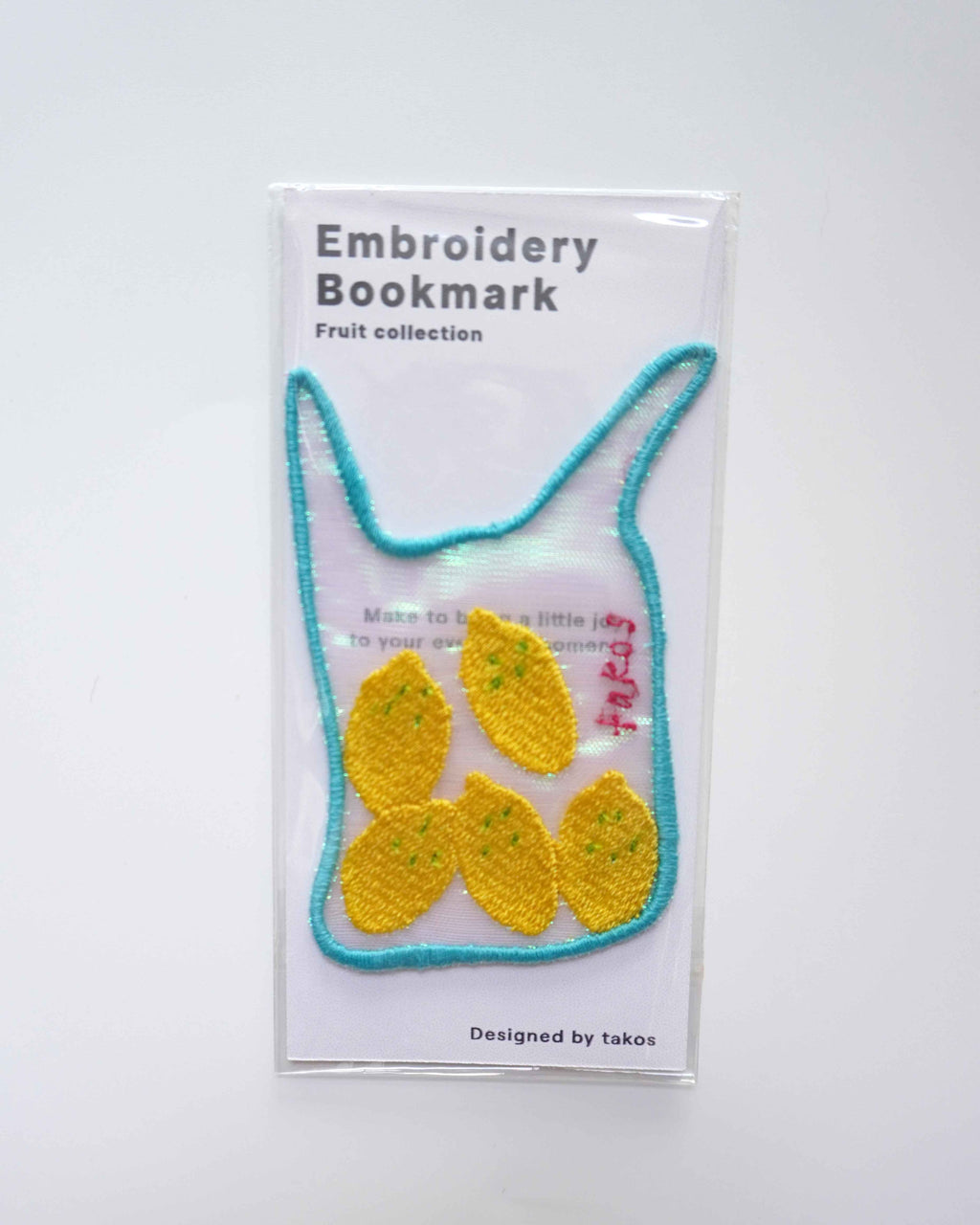 Embroidery Bookmark - Lemon