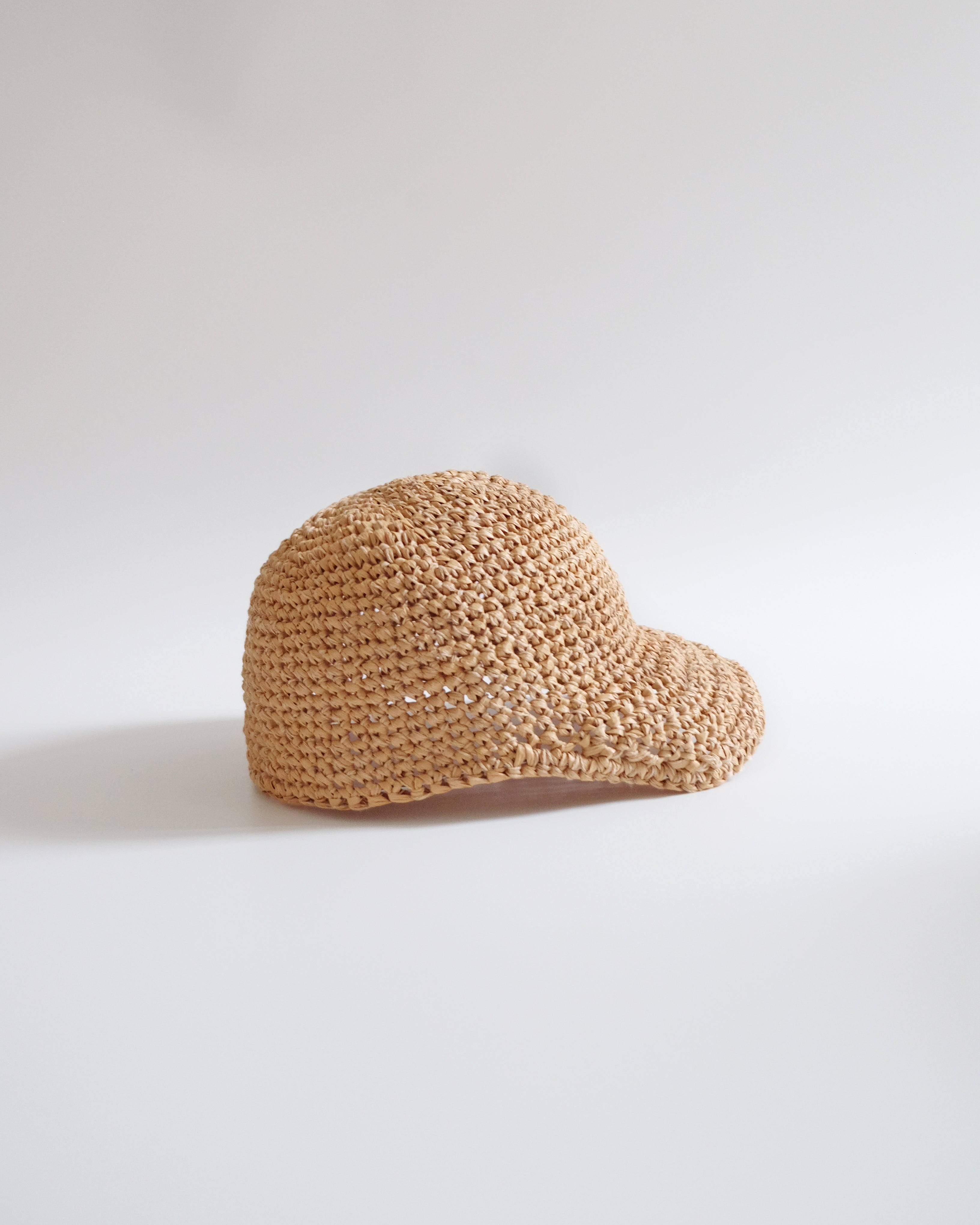 Crochet Baseball Cap - Beige