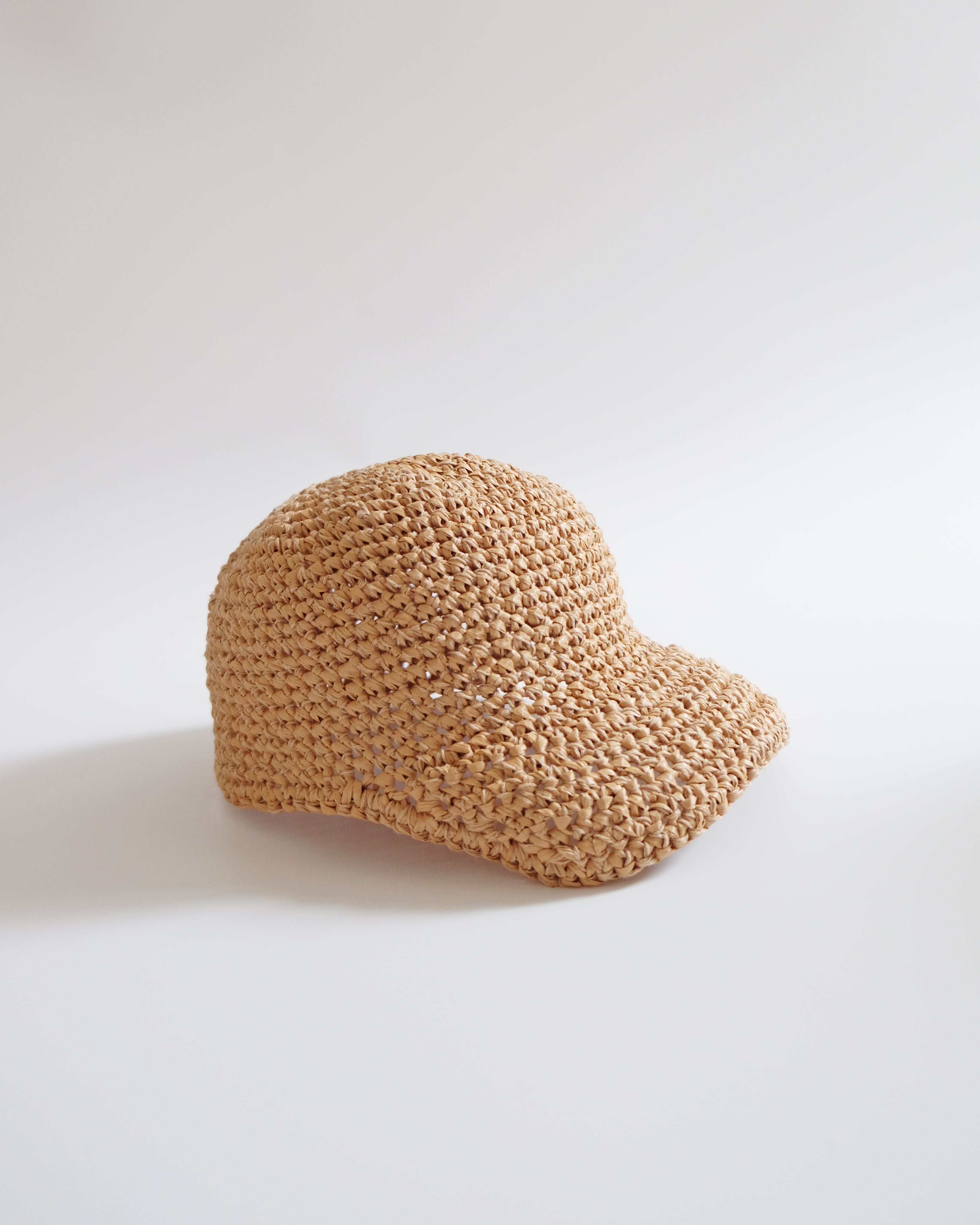 Crochet Baseball Cap - Beige