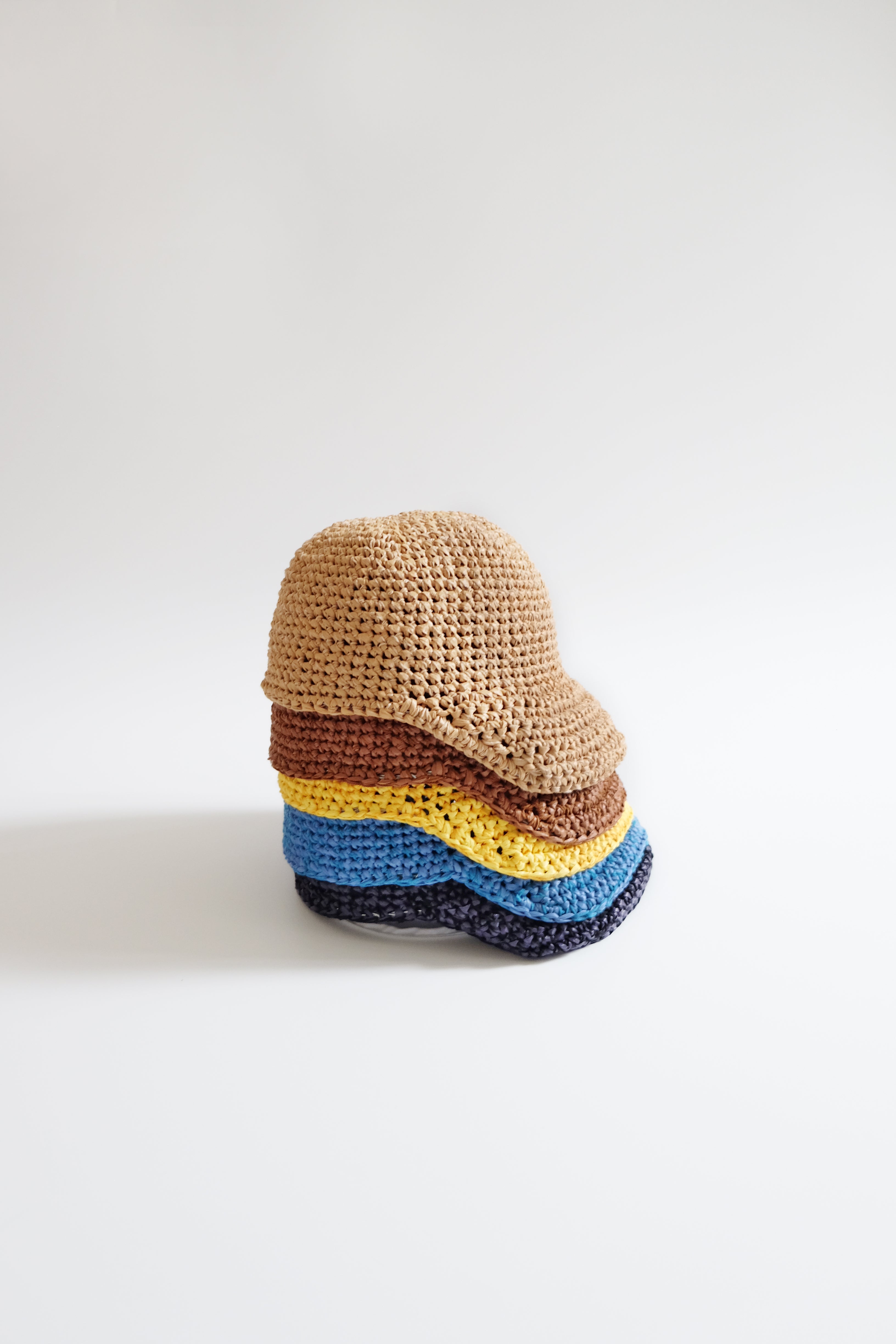 Crochet Baseball Cap - Beige