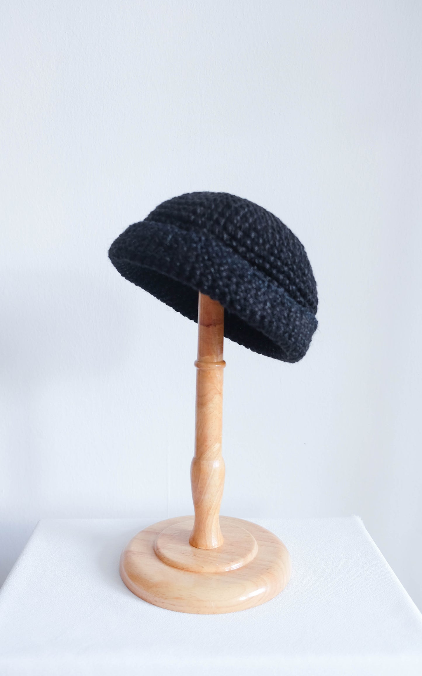 Crochet Sailor Hat/Black