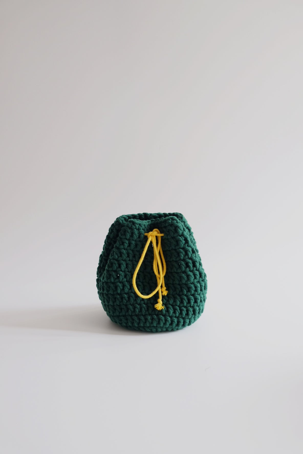 Mini cc drawstring crochet bucket bag