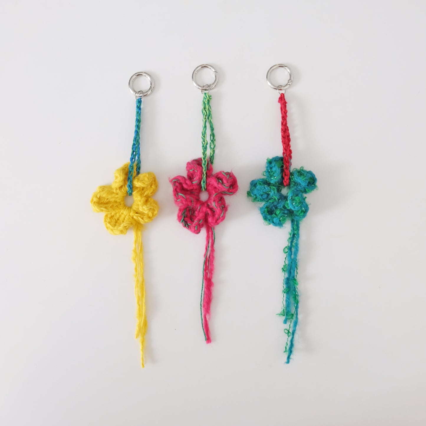 Mixed Blossom Keychain in green